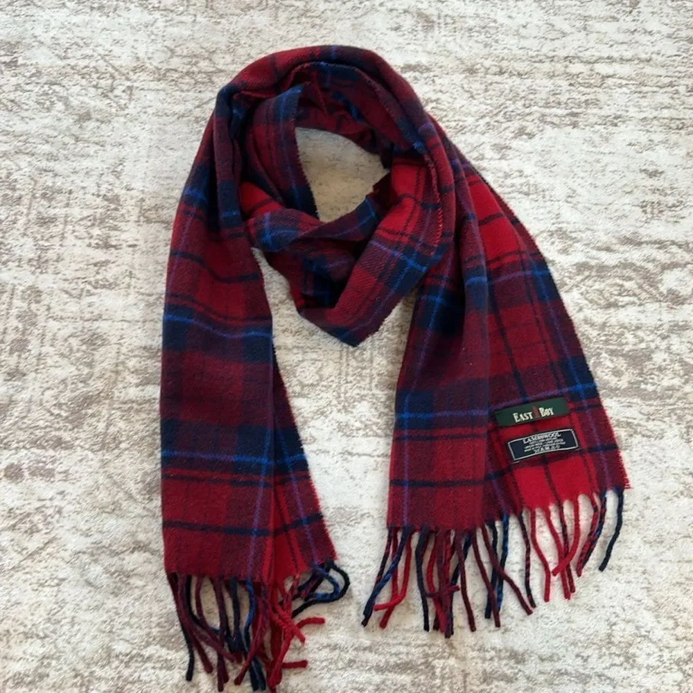 East Boy Red and Blue Plaid Scarf